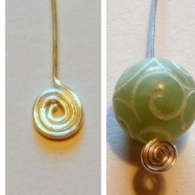 Abby Hook's Spiral Bead Charm - , Contemporary Wire Jewelry, Spirals, Wire Spiral, Spiral Wire Wrap, string on the bead