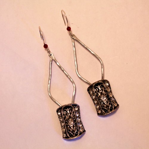 Judy Freyer Thompson's Elegant Earrings Take 2 - , Contemporary Wire Jewelry, Filing, Finishing, Forging, Forging Jewelry, Jewelry Forging, Drilling, Drill, add ear wire