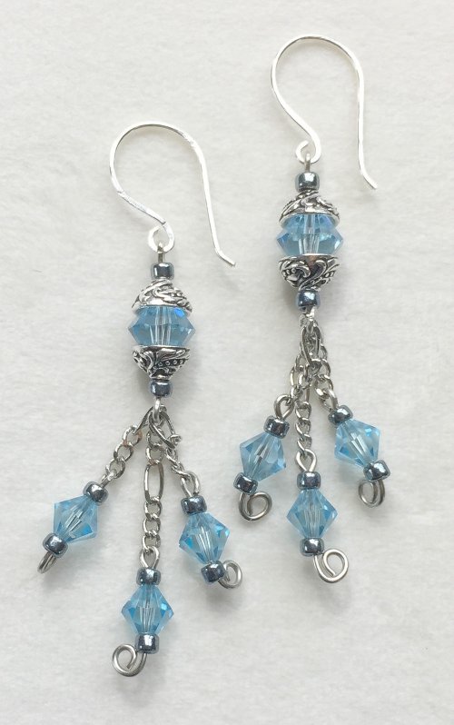 Kristal Wick's Seabreeze Earrings - , Contemporary Wire Jewelry, Loops, Wire Loop, Wrapped Wire Loop, add ear wire