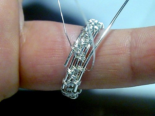 delilah's Beaded Bezel Wire Ring - , Wire Weaving, Spirals, Wire Spiral, Spiral Wire Wrap, Weaving, Wire Weaving, Weaving Wire, 