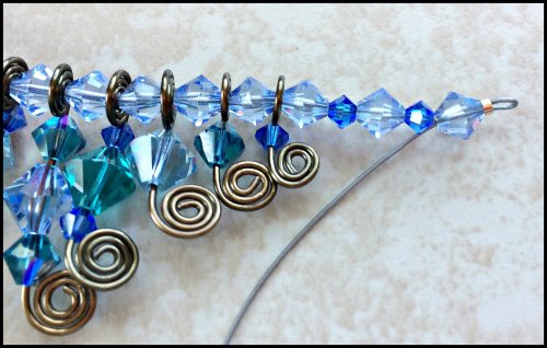 Kristal Wick's Whirly Twirly Bling Necklace - , Contemporary Wire Jewelry, Spirals, Wire Spiral, Spiral Wire Wrap, string the necklaxe