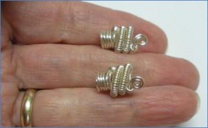 Judy Larson's Coiled End Caps - , Findings & Components, Toggles & Clasps, Earwire & Headpin, Coiling, Coiling Wire, Wire Coiling, Findings, Clasps, Components, Spirals, Wire Spiral, Spiral Wire Wrap, 2 matching Coiled End Caps