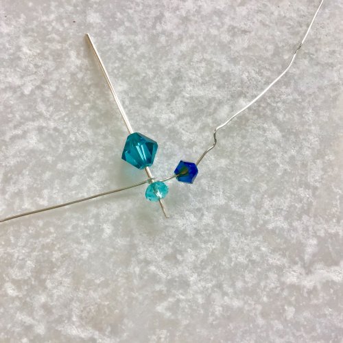 Kristal Wick's Crystal Waterfall Pendant - , Contemporary Wire Jewelry, Loops, Wire Loop, Wrapped Wire Loop, Texturing, Wire Wrapping, Wrapping, Wire Wrapping Jewelry, add crystals and wrap with wire