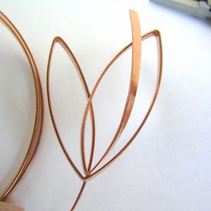 Lilian Chen's Sketch Style Wire Leaf - , Wire Jewelry Design, Design, Copper wire sculpture