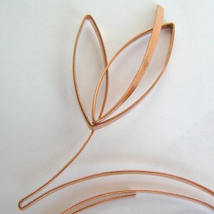 Lilian Chen's Sketch Style Wire Leaf - , Wire Jewelry Design, Design, Copper wire sculpture