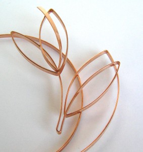 Lilian Chen's Sketch Style Wire Leaf - , Wire Jewelry Design, Design, Copper wire sculpture