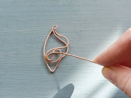 Oksana Truhan's Butterfly Wing Copper Pendant - , Contemporary Wire Jewelry, Forging, Forging Jewelry, Jewelry Forging, Weaving, Wire Weaving, Weaving Wire, butterfly wing pendant