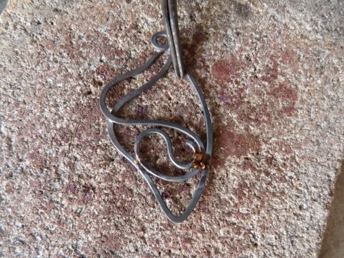 Oksana Truhan's Butterfly Wing Copper Pendant - , Contemporary Wire Jewelry, Forging, Forging Jewelry, Jewelry Forging, Weaving, Wire Weaving, Weaving Wire, butterfly wing pendant