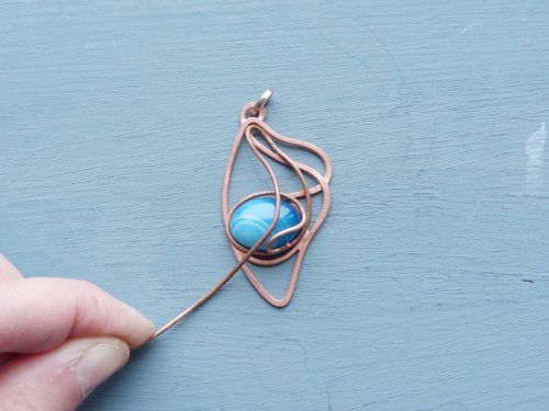 Oksana Truhan's Butterfly Wing Copper Pendant - , Contemporary Wire Jewelry, Forging, Forging Jewelry, Jewelry Forging, Weaving, Wire Weaving, Weaving Wire, butterfly wing pendant