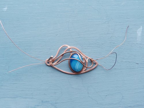 Oksana Truhan's Butterfly Wing Copper Pendant - , Contemporary Wire Jewelry, Forging, Forging Jewelry, Jewelry Forging, Weaving, Wire Weaving, Weaving Wire, butterfly wing pendant