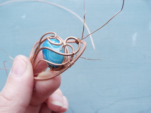 Oksana Truhan's Butterfly Wing Copper Pendant - , Contemporary Wire Jewelry, Forging, Forging Jewelry, Jewelry Forging, Weaving, Wire Weaving, Weaving Wire, butterfly wing pendant