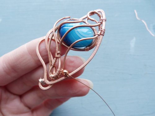 Oksana Truhan's Butterfly Wing Copper Pendant - , Contemporary Wire Jewelry, Forging, Forging Jewelry, Jewelry Forging, Weaving, Wire Weaving, Weaving Wire, butterfly wing pendant