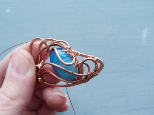 Oksana Truhan's Butterfly Wing Copper Pendant - , Contemporary Wire Jewelry, Forging, Forging Jewelry, Jewelry Forging, Weaving, Wire Weaving, Weaving Wire, butterfly wing pendant