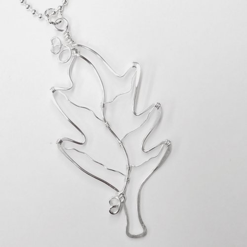 Silver Lined Leaf Pendant