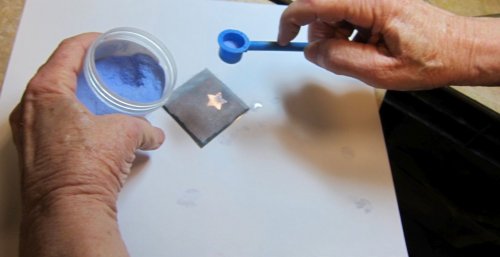 Karen Meador, Ph.D.'s Using Stencils with Enameling - , Enameling, Enamel Jewelry Supplies, Enamel, Enameling, Enameled Jewelry, sift the enamel