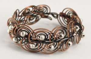 Judy Ellis's Inspired Wire Creations by Patti Bullard - , Wire Jewelry Design, Loops, Wire Loop, Wrapped Wire Loop, Spirals, Wire Spiral, Spiral Wire Wrap, Wire Wrapping, Wrapping, Wire Wrapping Jewelry, Design, Bracelet made with Half Round Pliers