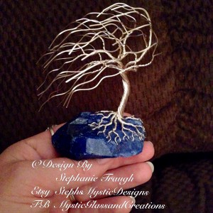 Judy Ellis's Planting Trees - , Contemporary Wire Jewelry, Wire Wrapping, Wrapping, Wire Wrapping Jewelry, Weaving, Wire Weaving, Weaving Wire, , Wire wrapped tree on gemstone