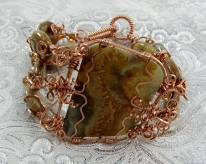 Judy Ellis's Try, Try Again  - , Contemporary Wire Jewelry, Wire Wrapping, Wrapping, Wire Wrapping Jewelry, Weaving, Wire Weaving, Weaving Wire, Design, , Gemstone bracelet