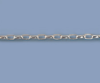 Sterling Silver Chain Drawn Rolo 1.5x3mm - 10 Feet