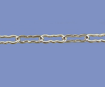 Sterling Silver Chain Krinkle Small 1.36x3.8mm - 10 Feet