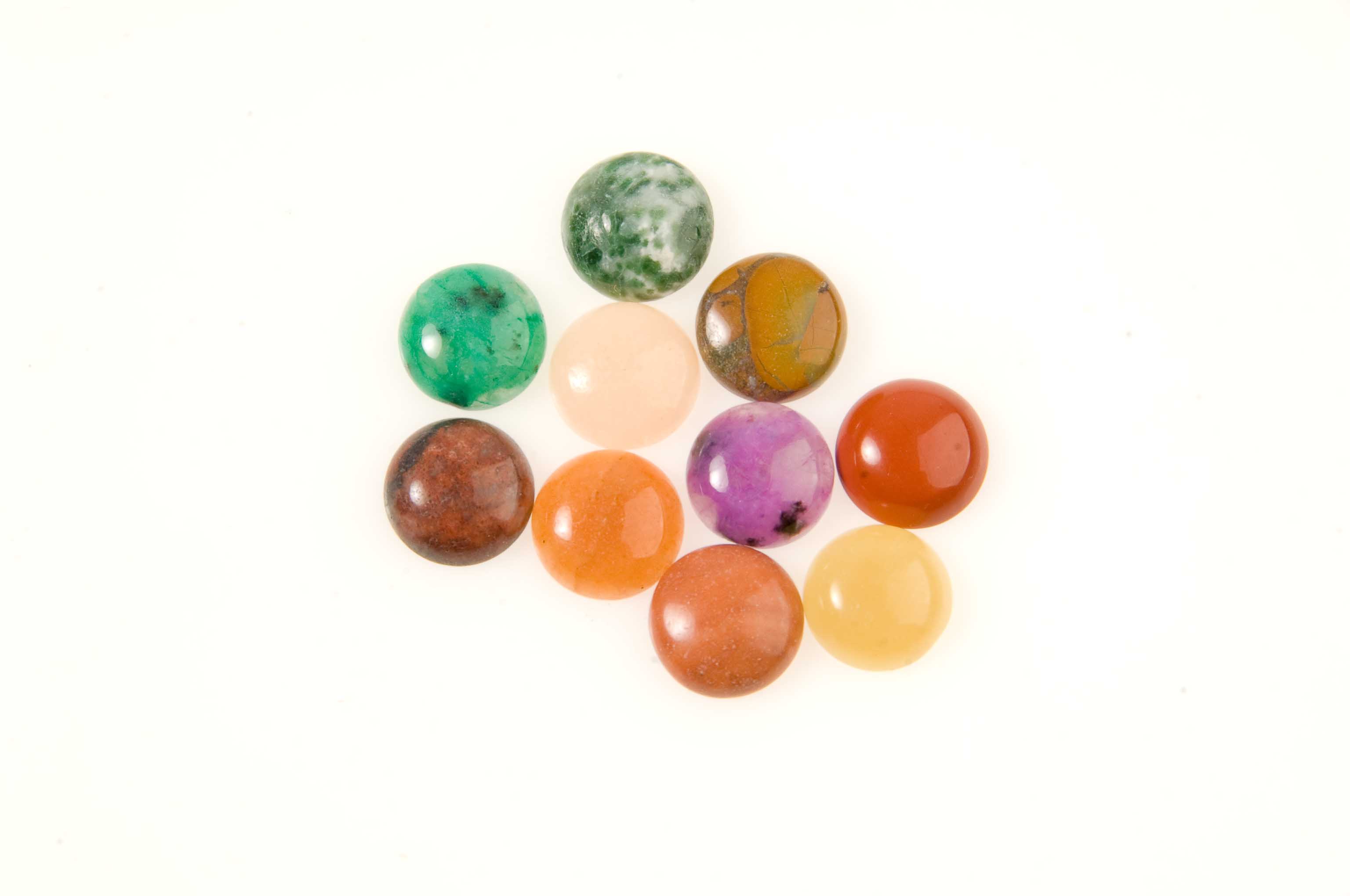 12mm Gemstone Round Cabochon Assortment - Pack of 100: Jewelry Making