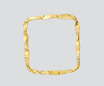 Gold Filled Hammered Flat Square Ring Closed 22mm - Pack of 2