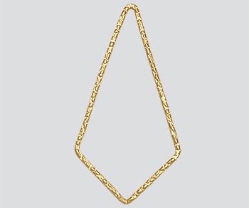 Gold Filled Link Kite Shape Textured Closed 30x35mm - Pack of 1