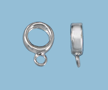 Sterling Silver Tube w/ Ring 7mm - Pack of 2