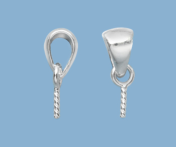 Sterling Silver Bail w/Peg 6x6.5mm - Pack of 1