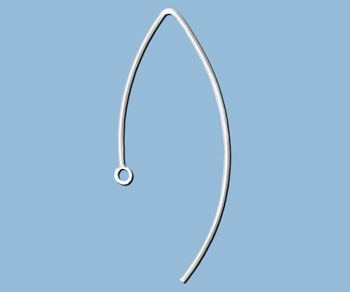 Sterling Silver Earwires 22ga. 36mm - Pack of 2