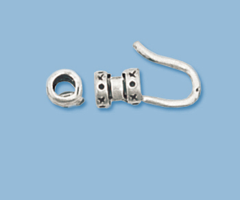 Sterling Silver Fancy End Cap w/ Hook 3mm - Pack of 2