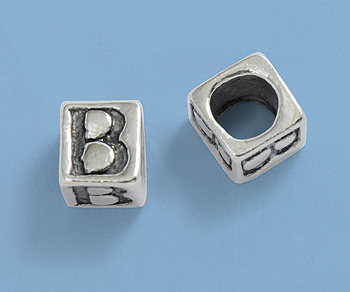 Sterling Silver Letter Bead - B - 5mm - Pack of 1