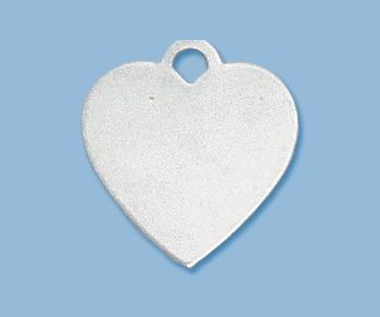 Sterling Silver Bead Heart Disc 16.75mm - Pack of 1