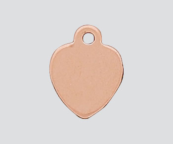 Rose Gold Filled Charm Flat Heart 7mm - Pack of 1