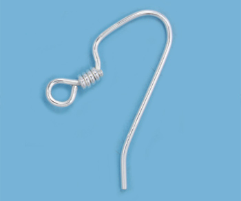 Silver Filled Earwire w/ Coil 22.75mm - Pack of 10