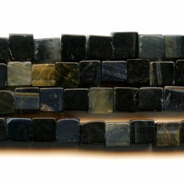 Blue Tiger Eye 6mm Cube Beads - 8 Inch Strand