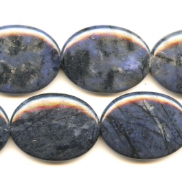 Dumortierite 30x40mm Oval Beads - 8 Inch Strand