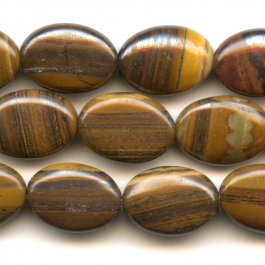 Iron Zebra Jasper 10x14mm Oval Beads - 8 Inch Strand