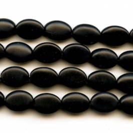 Matte Onyx 10x14mm Oval Beads - 8 Inch Strand