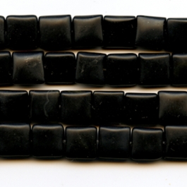 Matte Onyx 12mm Square Beads - 8 Inch Strand