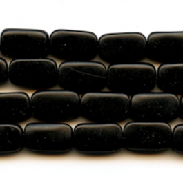 Matte Onyx 8x14mm Rectangle Beads - 8 Inch Strand