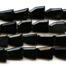Onyx Faceted Trapezoid Beads - 8 Inch Strand
