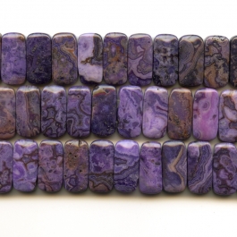 Purple Crazy Lace Agate 10x20mm Double Drilled Beads - 8 Inch Strand