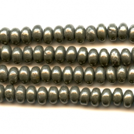 Pyrite 6mm Rondelle Beads - 8 Inch Strand