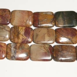 Red Creek Jasper 30x40mm Rectangle Beads - 8 Inch Strand