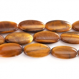 Tiger Eye 15x30mm Oval Beads - 8 Inch Strand