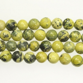 Yellow Turquoise 12mm Round Beads - 8 Inch Strand