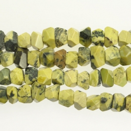 Yellow Turquoise 7x12mm Faceted Nugget Beads - 8 Inch Strand