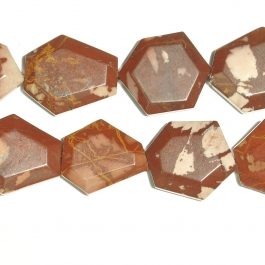 Noreena Jasper Faceted Hexagon Beads - 8 Inch Strand