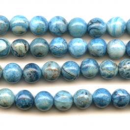 Blue Crazy Lace Agate 8mm Round Beads - 8 Inch Strand